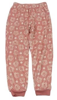 Růžové plyšové pyžamové kalhoty s medvídky Pudsey a puntíky zn. George