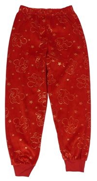 Červené plyšové domácí kalhoty s Minnie zn. Disney
