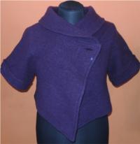 Dámský fialový vlněný jarní kabátek zn. Samon Designs