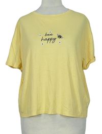 Dámské žluté crop tričko s nápisem zn. New Look 