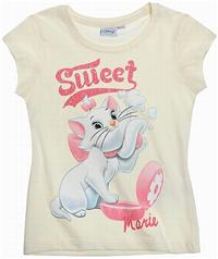 Nové - Smetanové tričko s kočičkou Marií zn. Disney 