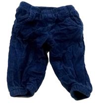 Tmavomodré manšestrové oteplené kalhoty zn. M&S