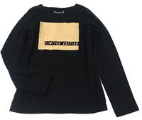 Černo-béžové triko s nápisem zn. Primark