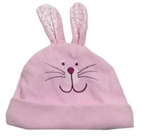 Růžová fleecová čepice - králíček zn. M&S