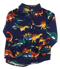 Tmavomodrá košile s dinosaury zn. M&S