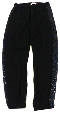 Černé volné kalhoty s flitry zn. H&M
