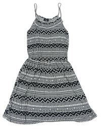 Černo-bílé vzorované letní šaty zn. page