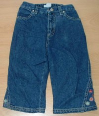 Modré rilfové 3/4 kalhoty s výšivkou zn.H&M