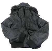 Černá šusťáková zimní bunda s kapucí zn. George 