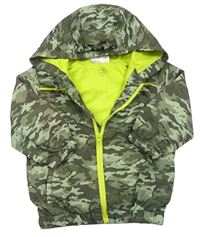 Khaki army šusťáková jarní bunda s kapucí zn. Ergee