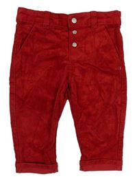 Červené sametové manšestrové kalhoty zn. Obaïbi