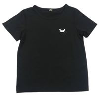 Černé tričko s holubičkou zn. SHEIN