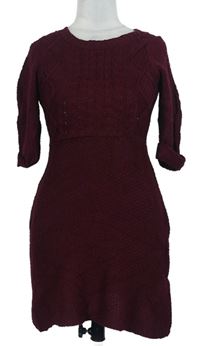 Dámské vínové svetrové šaty zn. Soulcal&Co