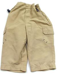 Béžové šusťákové kalhoty s proužkem zn. Mini Minoti