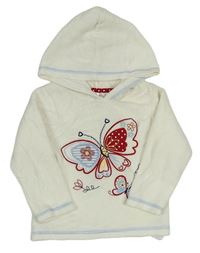 Bílá fleecová mikina s motýlkem a kapucí zn. M&Co.