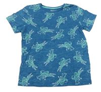Modré tričko s dinosaury zn. Nutmeg