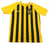 Žluto-černý pruhovaný funkční fotbalový dres s logem zn. Nike