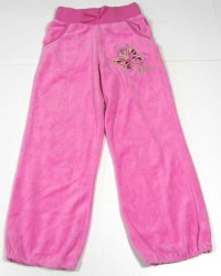 Růžové sametové kalhoty s motýlkem zn. Barbie