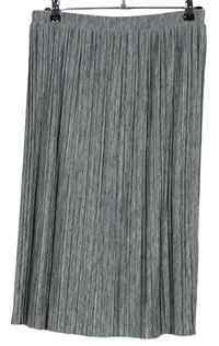 Dámská šedá melírovaná úpletová plisovaná midi sukně zn. George 