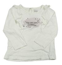 Bílo-růžové triko s nápisem zn. Primark