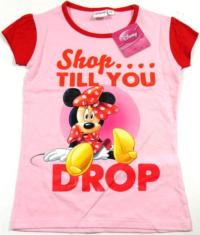Outlet - Růžovo-červené tričko s Minnie zn. Disney