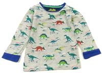 Šedo-safírové pyžamové triko s dinosaury zn. M&S