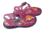 Růžové gumové sandály s pomerančem 