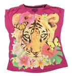 Růžové tričko s tygrem C&A