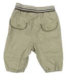 Béžové plátněné kalhoty s pruhovaným pasem zn. Topolino