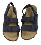 Tmavomodro-béžovo-hnědé koženo/korkové sandály Sandal Collection vel. 29