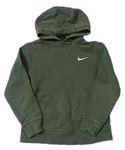Khaki mikina s logem a kapucí Nike