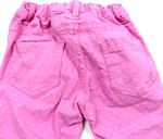 Růžové puntíkaté 3/4 plátěné kalhoty zn. M&Co.