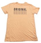 Oranžové tričko s nápisy Primark