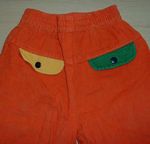 Oranžovo-zeleno-žluté manžestrové oteplené kalhoty