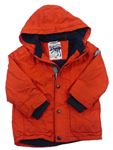 Červená šusťáková zateplená bunda s kapucí F&F