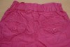 Růžové plátěné oteplené kalhoty s kytičkami 