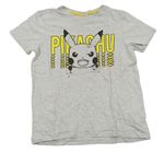 Šedé pyžamové triko - Pikachu 