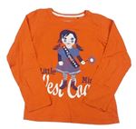 Oranžové triko s dívkou Esprit