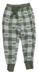 Šedo-khaki kostkované pyžamové kalhoty s medvědy Tu