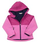 Fuchsiovo-růžová softshellová bunda s kapucí 