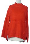 Dámský červený svetr s rozšířenými rukávy Primark 