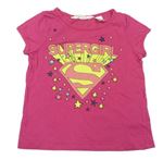 Růžové tričko s potiskem - Supergirl H&M