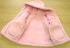 Růžový semišový zimní kabátek s kapucí zn. George