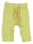 Žluté chino plátěné rolovací kalhoty s páskem C&A