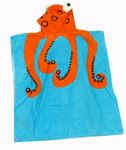 Azurovo-oranžová froté pončová osuška s chobotnicí zn. Mini mode