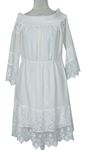 Dámské bílé šifonovo-krajkové kytičkované šaty s lodičkovým výstřihem River Island