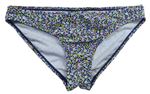 Tmavomodro-barevné květované plavkové kalhotky