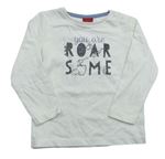 Smetanové triko s nápisem a dinosaury S. Oliver