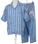 Pánské modro-tmavomodré proužkované pyžamo 