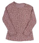 Růžové žebrované triko s leopardím vzorem George